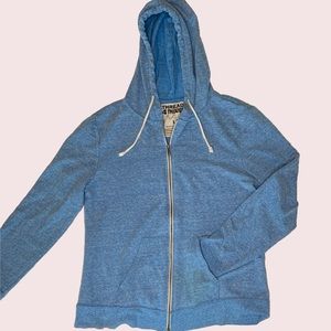 Threads 4 Thought (L) Blended Organic Recycled Zip Hoodie in light blue